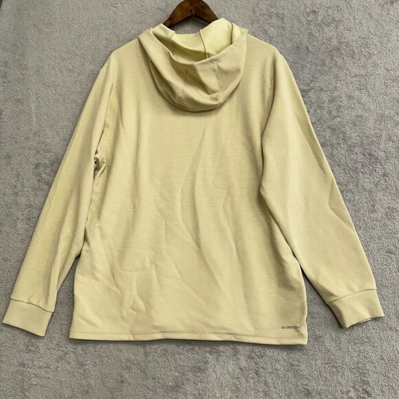 NEW Quiksilver Men's L Tan Waffle Hooded Pullover Sweatshirt Stretch - Picture 3 of 10